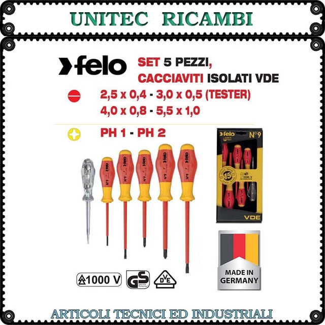Set 13 Cacciaviti Isolati 1000V Professionali, Con Teste Intercambiabili Magnetiche - Per Elettricisti E Fai Da Te