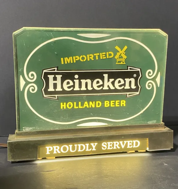 HEINEKEN BEER VINTAGE Light Up Bar Sign / Vintage Bar Advertisement