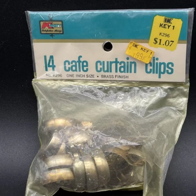 (14) Vintage Rare”key 1”  5/8" Oval Clip-On Cafe Curtain Rings Drapery Oblong