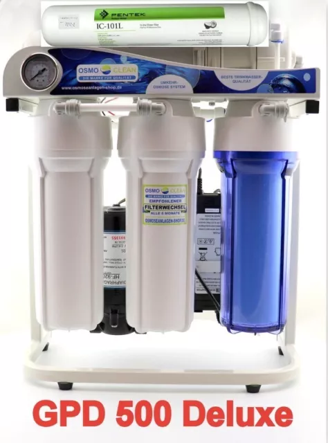 DELUXE Osmoseanlage 500 GPD antibakteriell Osmose Wasserfilter 5-stufig Filter