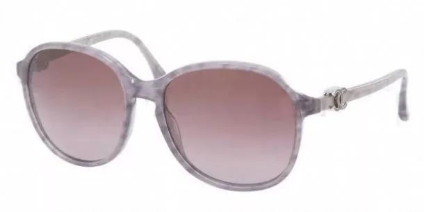 AUTHENTIC CHANEL SUNGLASSES 5217 Tweed Round Violet Pink Grey Oval large  tear $262.80 - PicClick