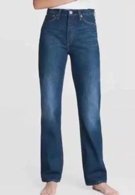 Rag & Bone Jeans Alex High Rise Straight Leg Stowe Blue NWT Sz 26 MSRP $225!