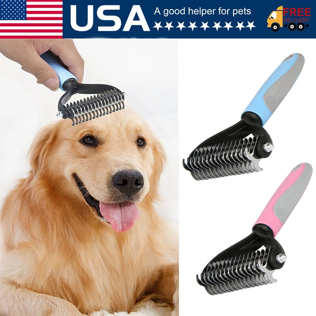 Professional Pet Grooming Tool 2 Sided Undercoat Dog Cat Shedding Comb Brush Pet