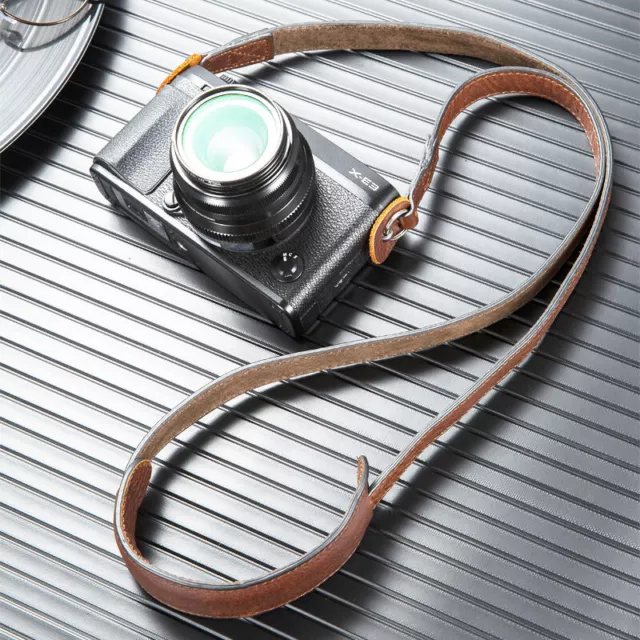 AYdgcam Genuine Leather Camera Neck Shoulder Strap For SLR Leica Fuji Lumix Sony