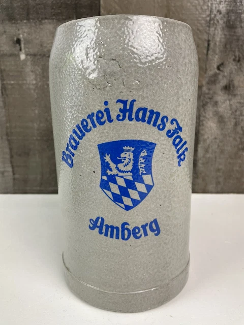 Vintage Stoneware - Brauerei Hans Falk Amberg Beer Stein -1.0 L -Germany Vintage Stoneware - Brauerei Hans Falk Amberg Beer Stein -1.0 L -Germany