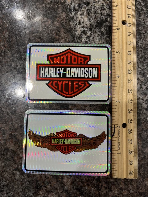 Harley-Davidson Vintage Helmet Stickers. Real And Authentic. NOS. 3.5 X 4.5”