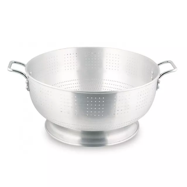Shallow Heavy Duty Catering Colander with Large Handles - Durable - Aluminium