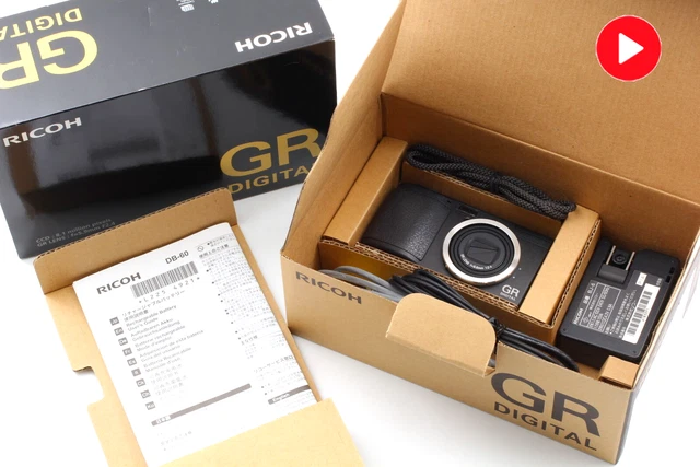 SH:590 [MINT in BOX] RICOH GR DIGITAL Camera Black 8.1MP 5.9mm f/2.4 From JAPAN