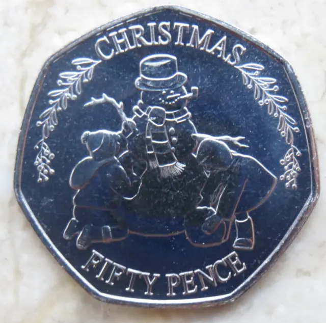 Gibraltar 50 Pence 2023 CHRISTMAS UNC from Mintbag