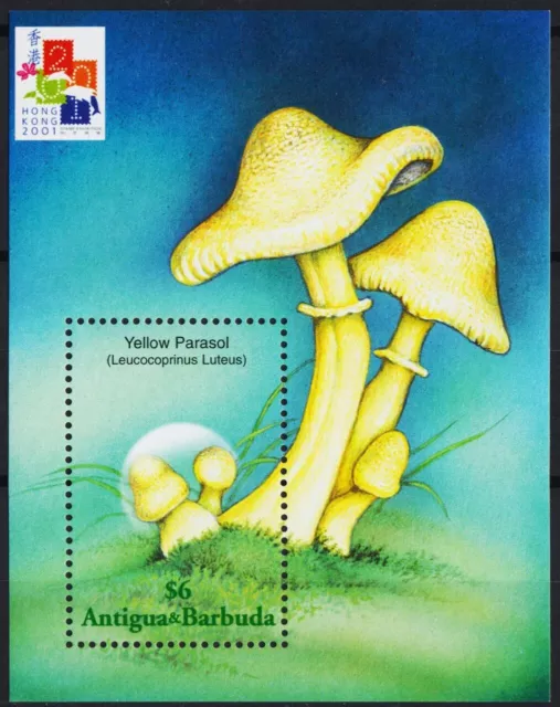 Antigua & Barbuda 2001 Mushrooms Fungi Plants Nature m/s MNH