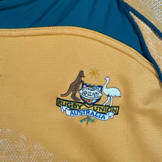 CANTERBURY AUSTRALIEN RUGBY Shirt Herren XL gelb grün Wallabies 2007 WM ...