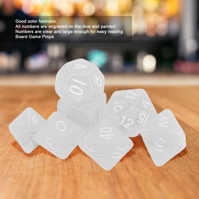 (Transparent) Polyhedral Dice Set Number Dice Set Clear Numbers 21Pcs