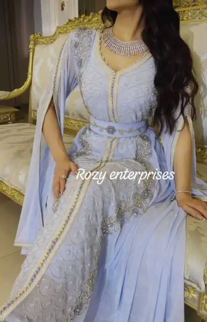 African Dress Fancy Abaya Dubai Caftan Formal Beaded Moroccan Kaftan For Womens