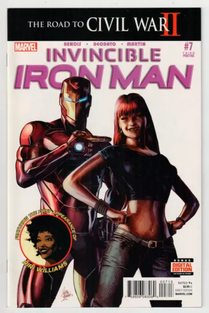 INVINCIBLE IRON MAN #7 3rd Printing 1st App. Riri Williams 2016 Marvel Comics