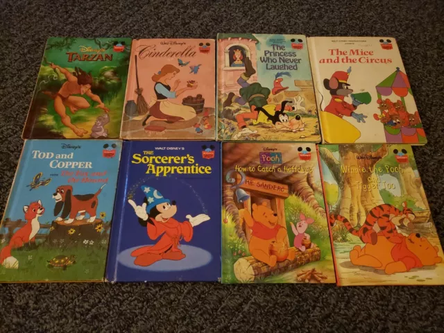 Walt Disney 8 HC Book lot Wonderful World of Reading, Cinderella, Fox & Hound