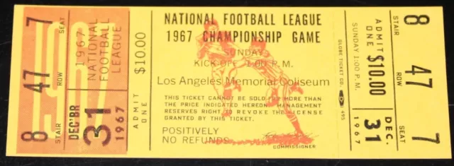 1967 Los Angeles Rams Football Nfl Championship Game Phantom Full Unused Ticket
