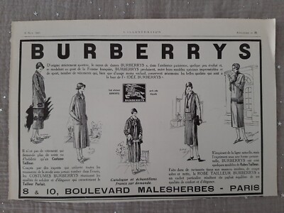 Publicité de presse ancienne Burberrys Old paper advertisement de 1925 