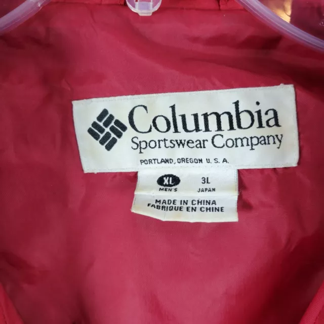 Columbia Sportswear Mens Outdoor Jacket/Coat Full Zip & Snap Red SZ XL 2