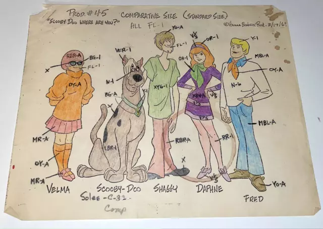 SCOOBY DOO WHERE ARE YOU Hanna Barbera Pre Production Work Sheet