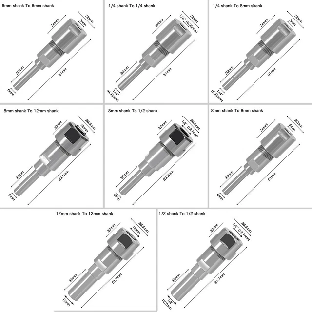 Adaptateur Convertisseur Tige Routeur Collet 8mm à 12.7mm – FIPUX