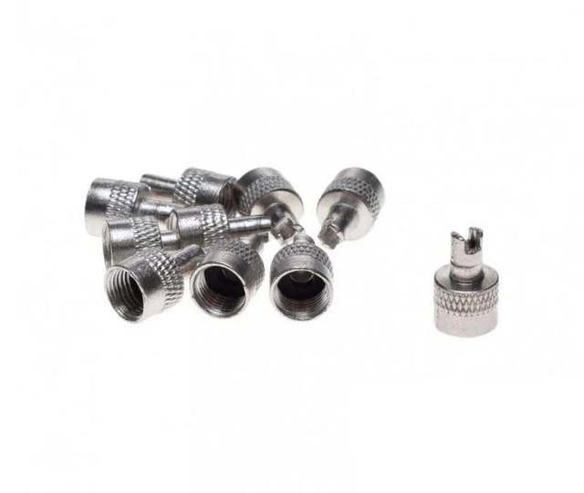 10X Vanne Capuchon Bouchon Anti-poussière Valve A Ventilation Nickelé avec Clé