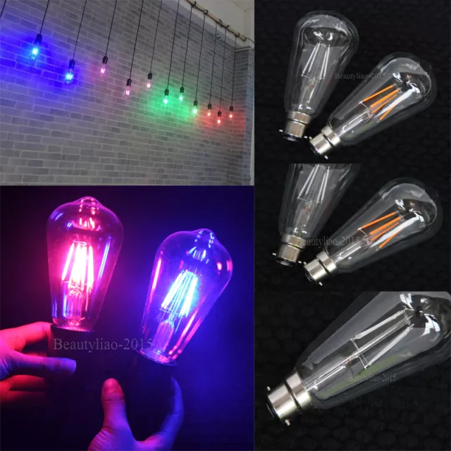 4W LED COB Filament Edison Bulbs Clear Glass Industrial E27 ES B22 BC Light Lamp