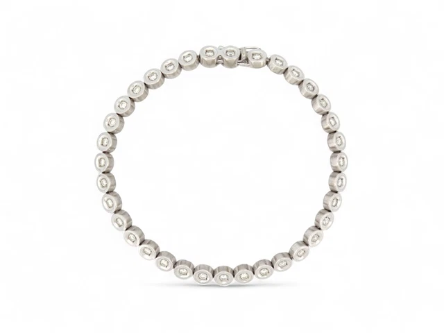 Bracelet Rivière En Or Blanc 18 Carats Serti De Diamants Naturels - Poids 7.26g - Neuf Avec étiquettes