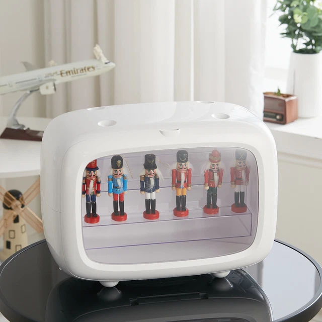 Plastic Display Case L Base 3 Steps Dustproof Box for Figures Model Collectibles