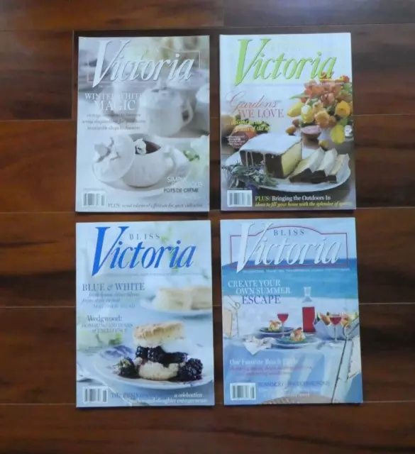 Bliss VICTORIA magazine 2009 4 back issues antiques gardens Wedgwood Valentines