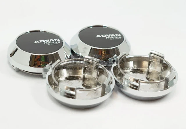 4PCS 64MM ADVAN Racing Emblems Wheel Center Caps Hubcaps Rim Caps Black ...