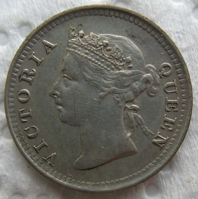 1889 Hong Kong Silver 5 Cents