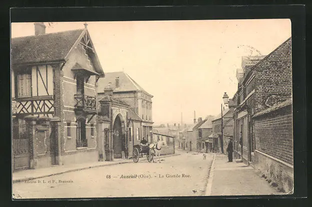 CPA Auneuil, La Grande Rue, Street View 1904
