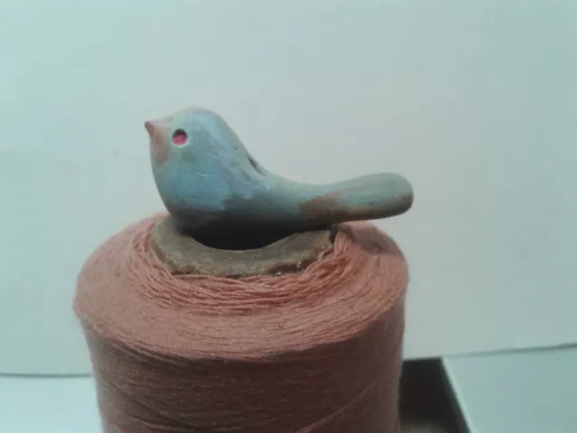 HANDMADE Artisan CLAY BLue BIRD BEAD 38MM Large Hole 3mm