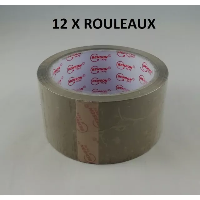 12x Rouleau de Ruban Adhésif Brun Havane 50M x 48mm Emballage Carton
