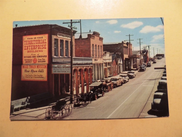 Territorial Enterprise Building Virginia City Nevada postcard view on C Street