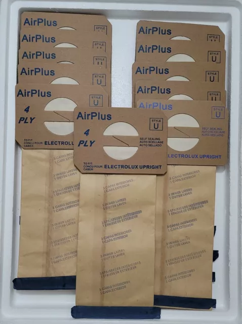 11 NEW Electrolux 138FPC Upright Vacuum Cleaner AirPlus 4 Ply Style Type U Bags