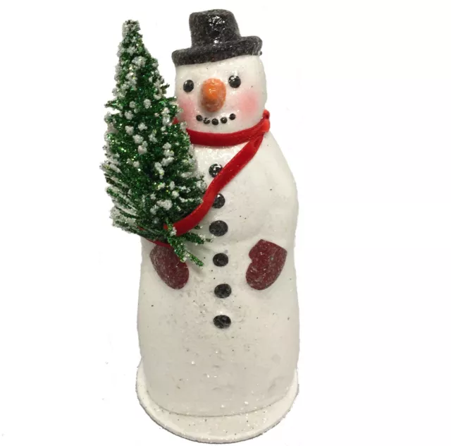 Ino Schaller Mr. Chipper the Snowman German Paper Mache Candy Container