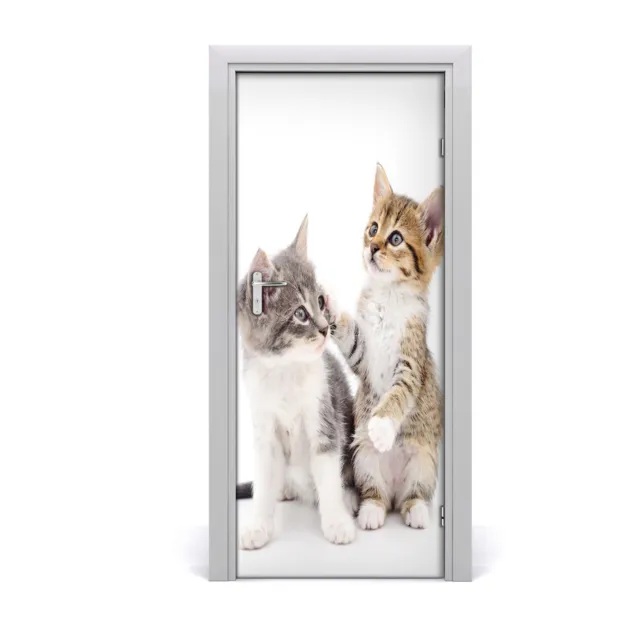 Pegatinas Para Puertas de Autoadhesivo Murales  85x205 cm Dos gatos pequeños