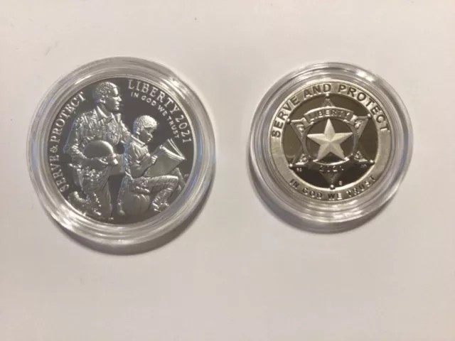 2021 National Law Enforcement Memorial & Museum Proof Silver Dollar & Clad Half