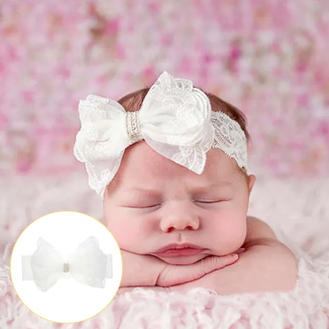 Fascia fronte neonato multifunzione delicata fiocco bianco