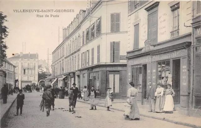 CPA 94 VILLENEUVE SAINT GEORGES RUE DE PARIS (dos non divisé)