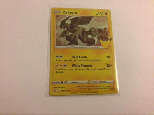 Zekrom Pokemon Celebrations 25th Anniversary Holo Rare 010/025