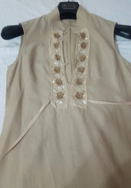 ABITO DONNA ESTIVO tg 44 IN LINO 100%  Colore beige