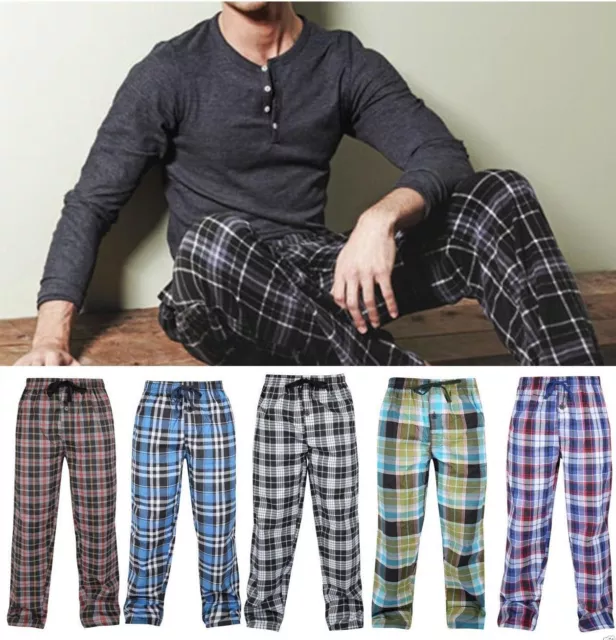 Mens Lounge Pants Pyjamas Nightwear Loungewear Trouser Bottoms S M L XL