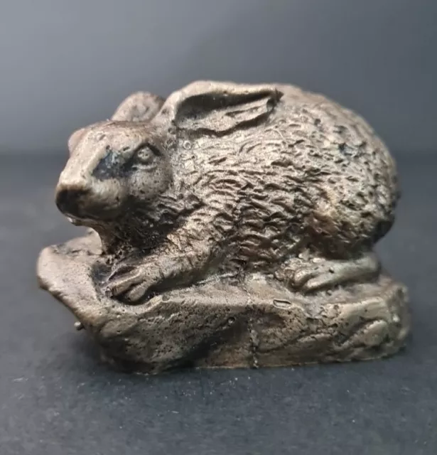 Collect China Purple Bronze Fengshui 12 Zodiac Year Rabbit Statue 54mm Long