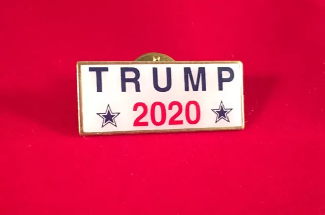 Trump 2020 MADE IN USA President DONALD J TRUMP Patriotic Lapel Pin WHITE