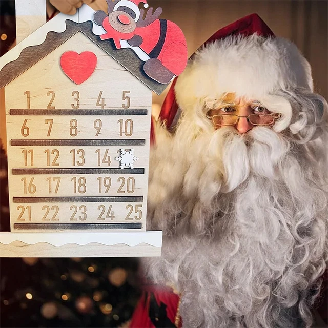 WOODEN CHRISTMAS COUNTDOWN Doorplates for 2024 Festive Holiday Advent