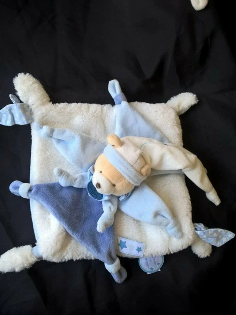 Doudou et Compagnie ours Petit chou plat bleu DC2716 tout doux comme neuf