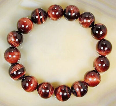 7.5 Inch Natural Colorful 6/8/10/12mm Tiger's Eye Gems Round Beads Bracelet