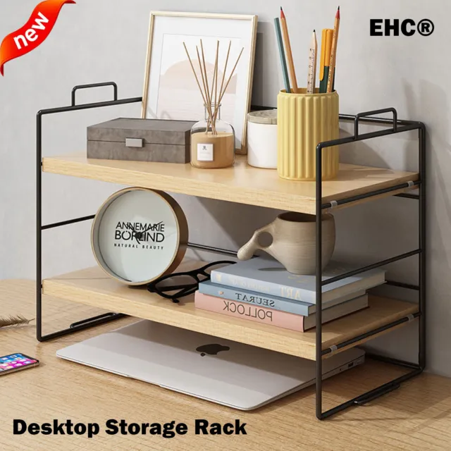 Desktop Storage Organizer Display Shelf Book Rack Home Office Desk Bookshelf AU